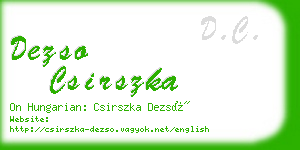 dezso csirszka business card